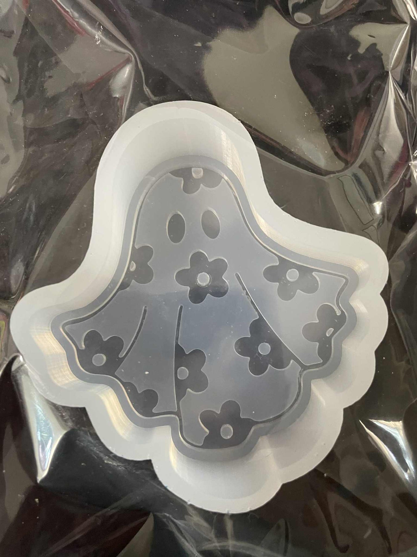 Ghost with flowers car freshie mold