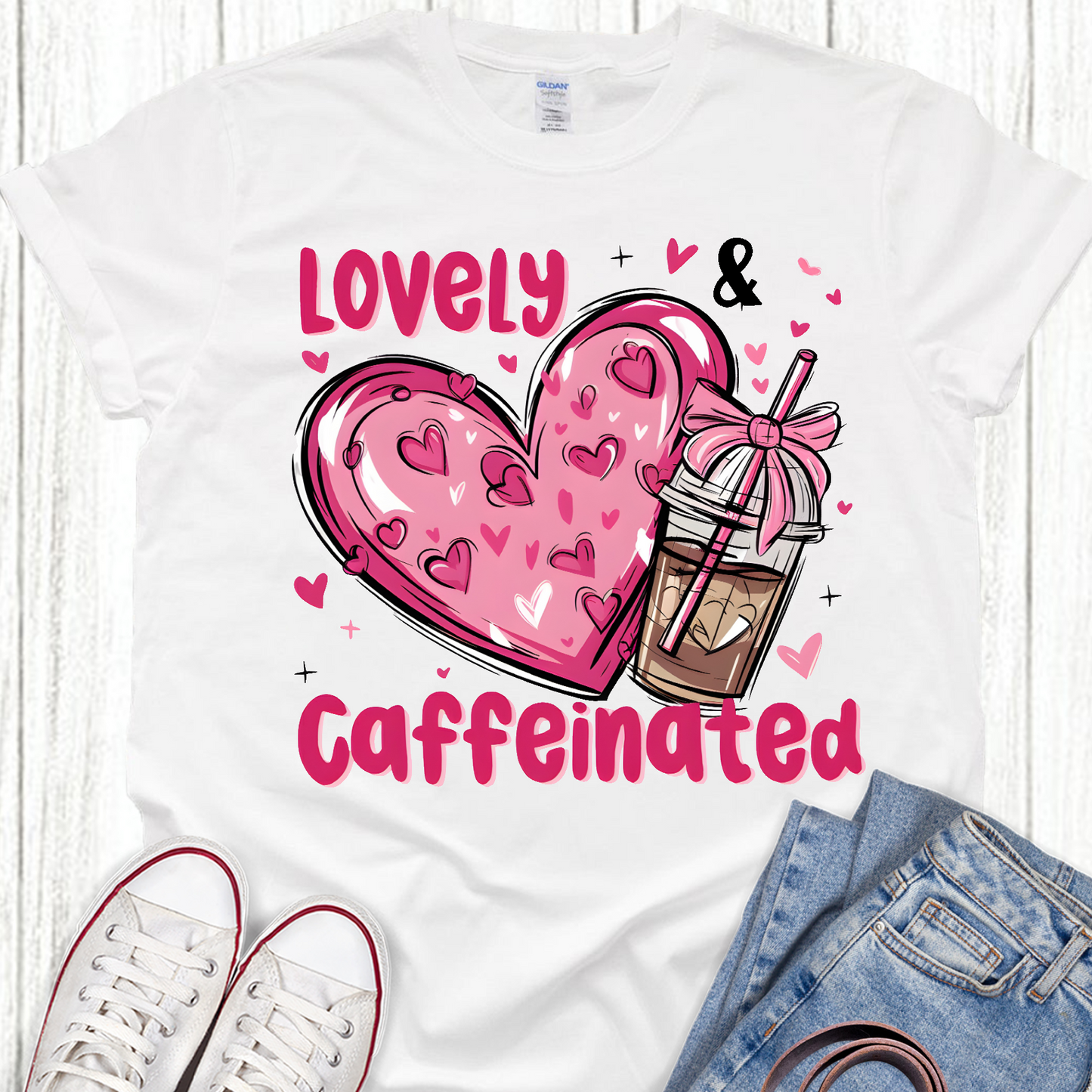 Lovely and caffeinated DTF Transfer