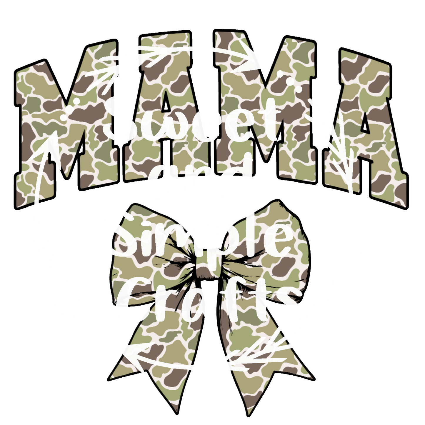 Mama camo with a bow T-shirt