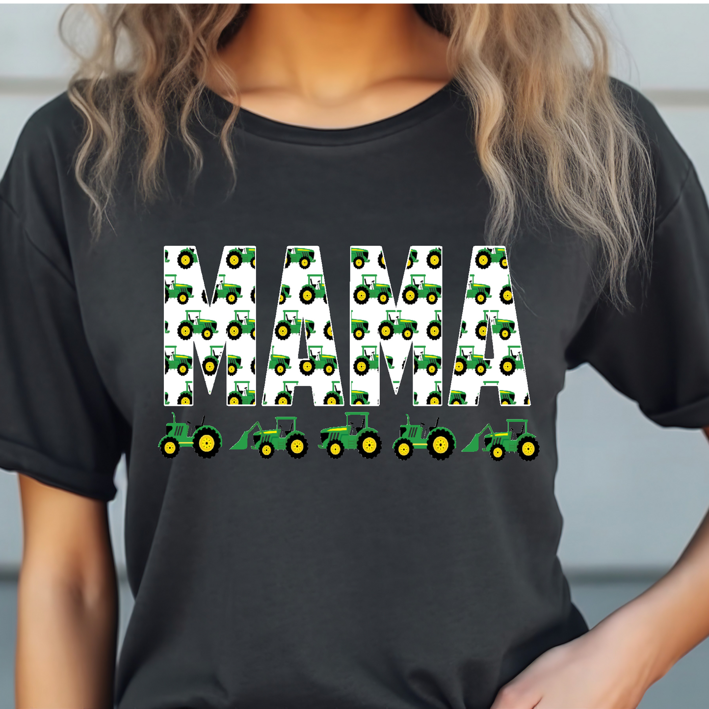 Mama with tractors DTF Transfer