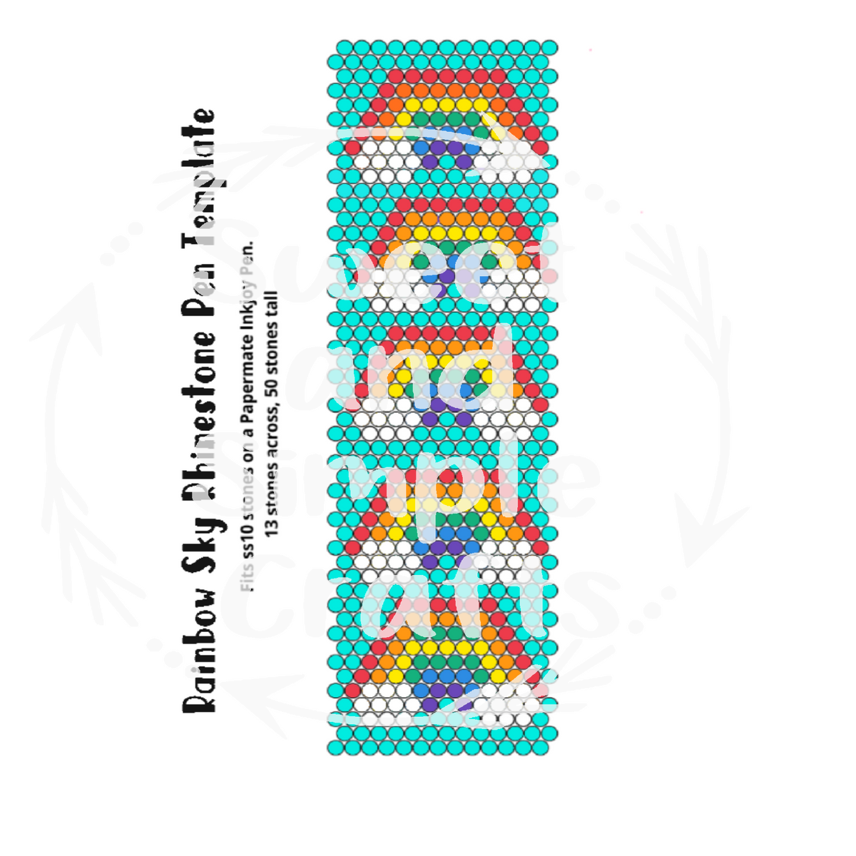 Rainbow Sky Rhinestone Pen Template ss10 Sweet and Simple Crafts