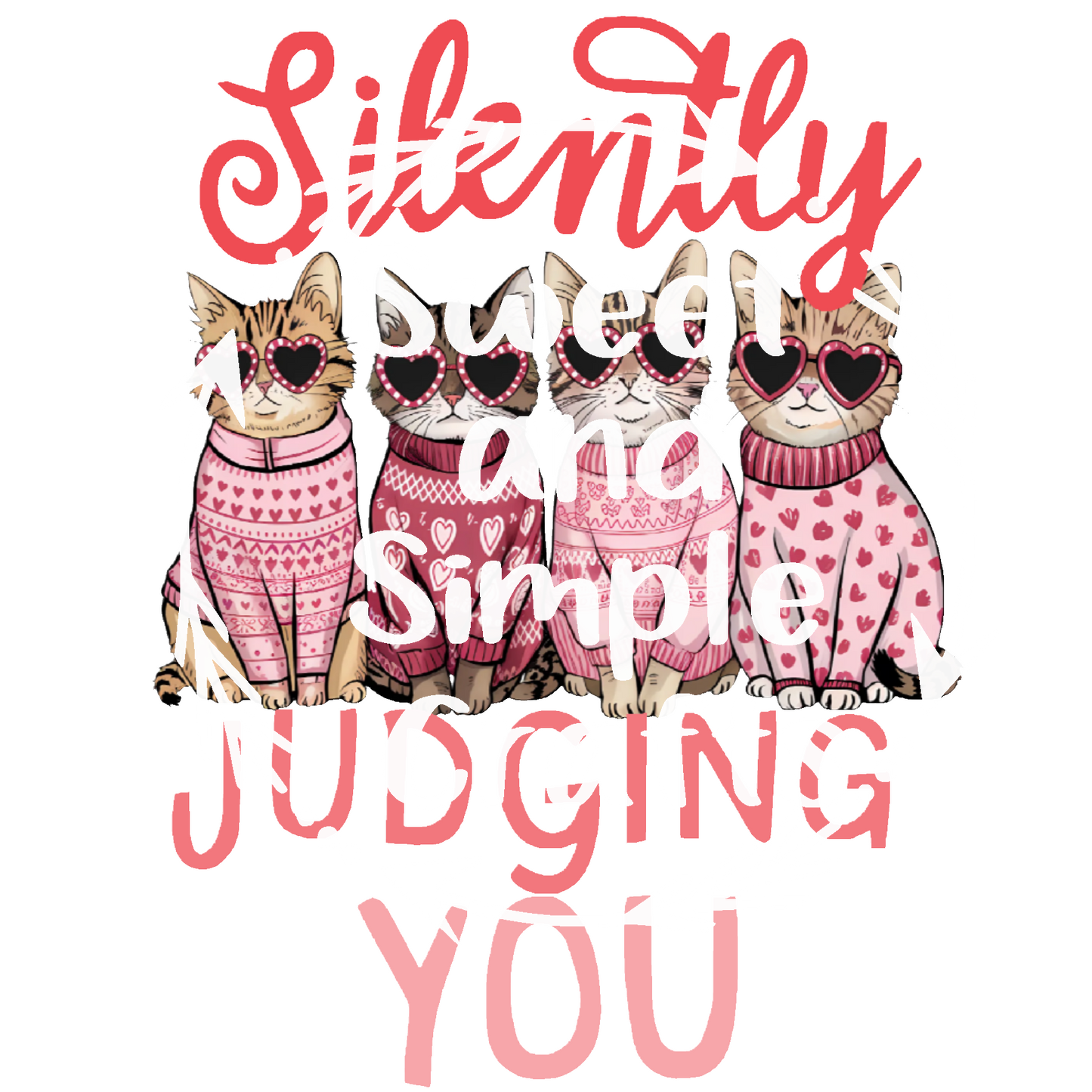 Silently judging you (cats) DTF Transfer