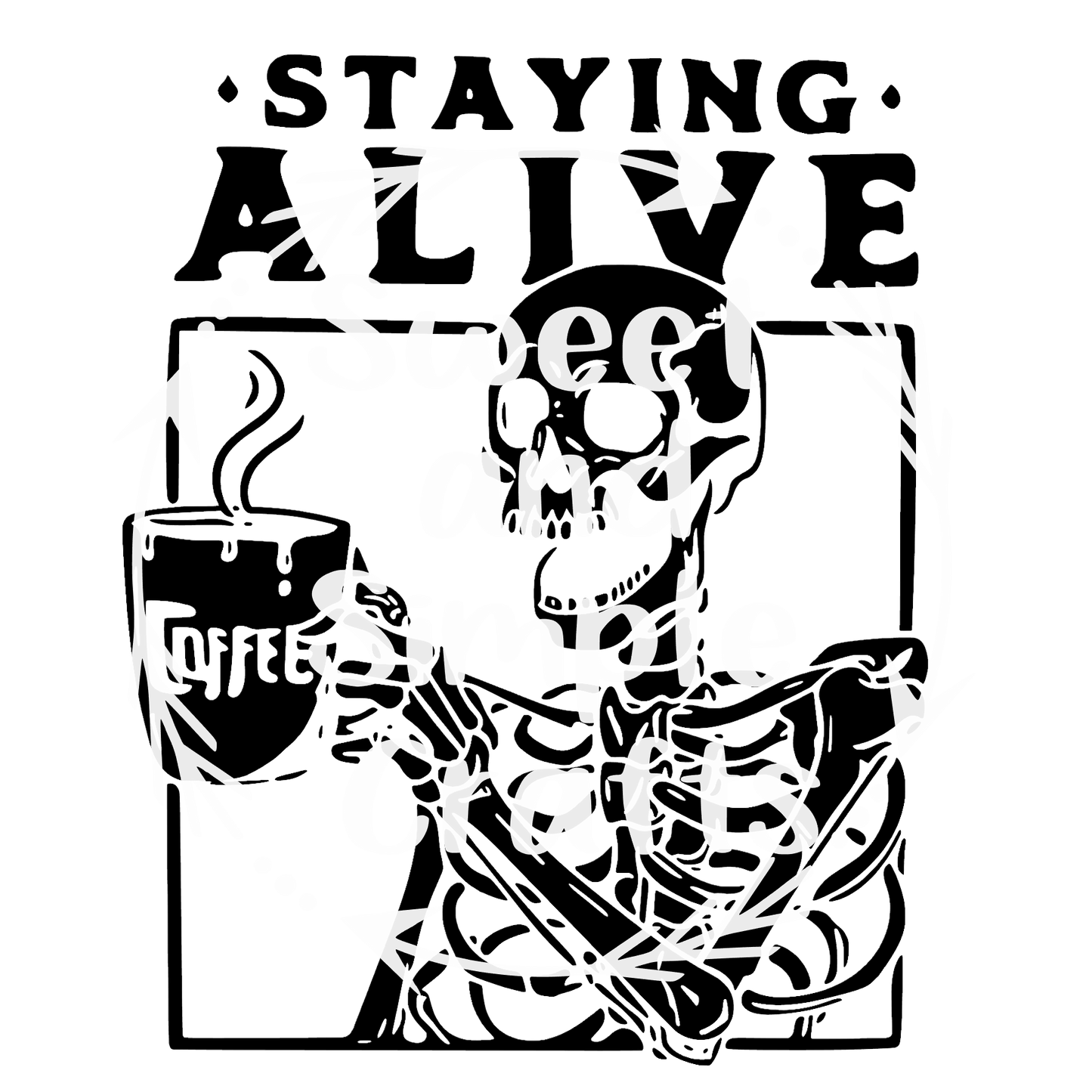 Staying alive with coffee T-shirt