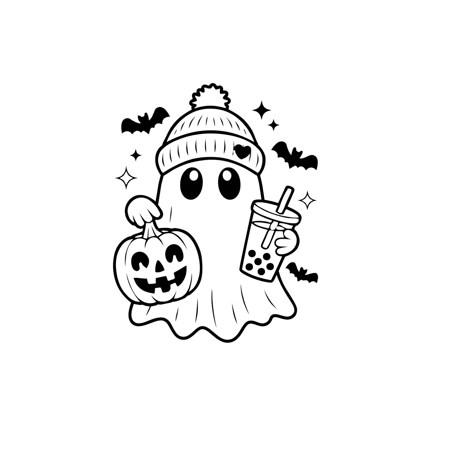 Cute ghost with drink car freshie mold