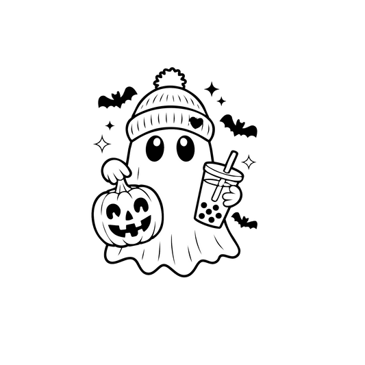 Cute ghost with drink car freshie mold