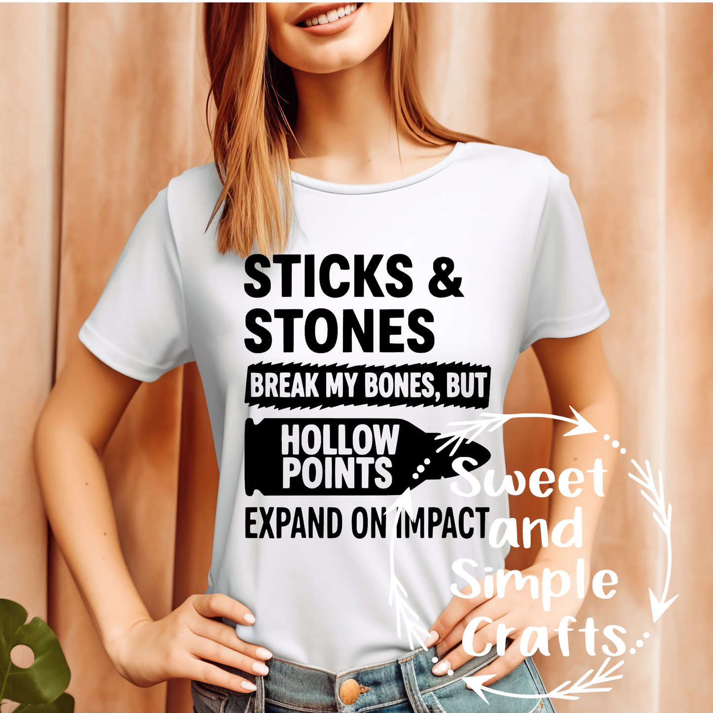Sticks and stones break my bones Adult Language T-shirt