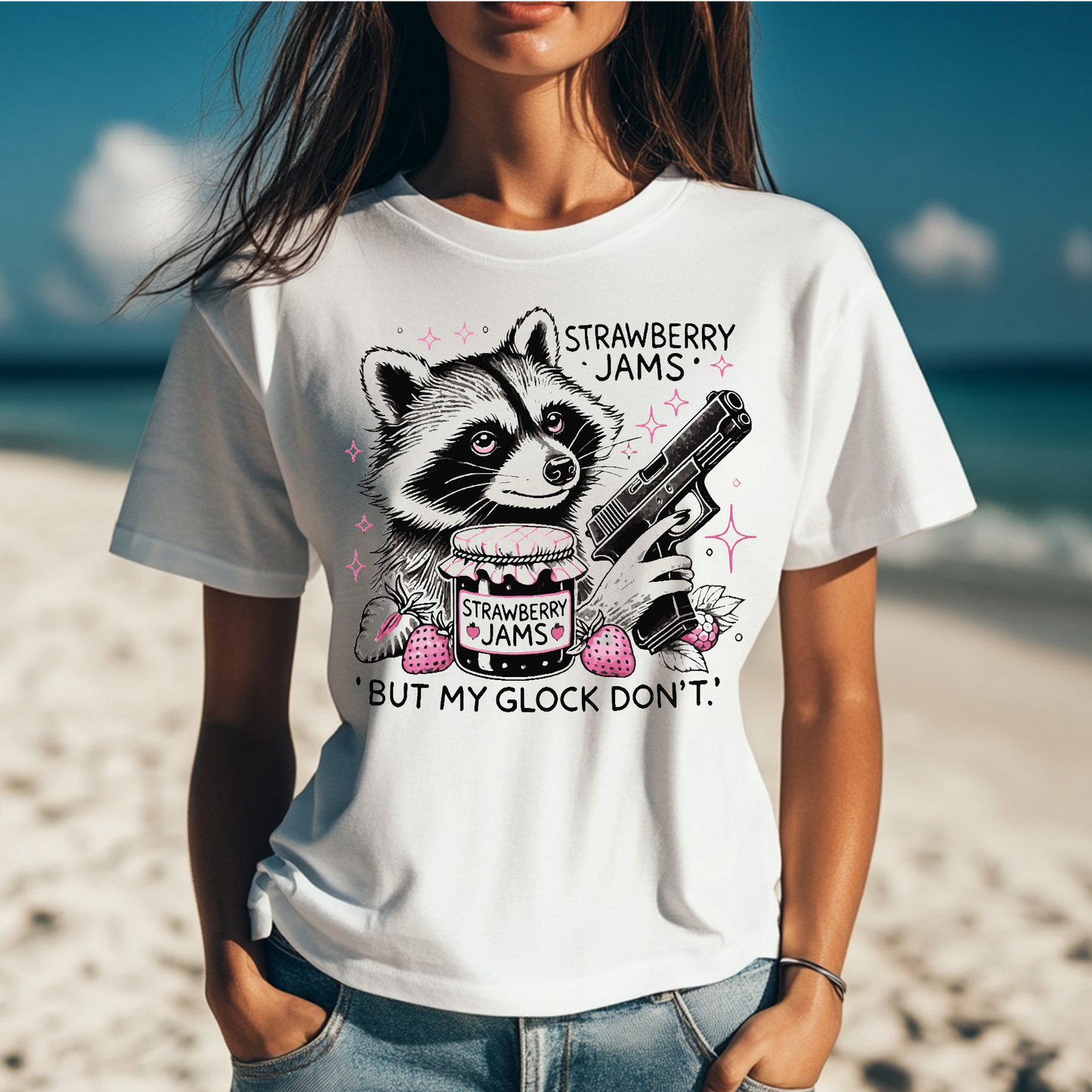 Strawberry jams but my gl$*k don't T-shirt