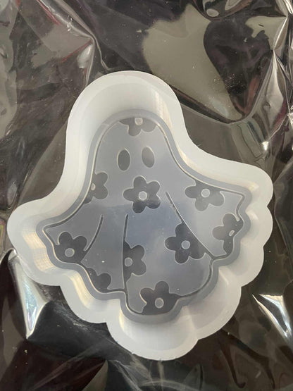 Ghost with flowers car freshie mold