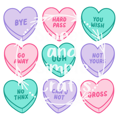 Anti Valentine Hearts DTF Transfer