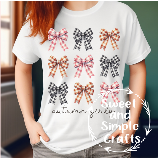 Autumn girly bows T-shirt