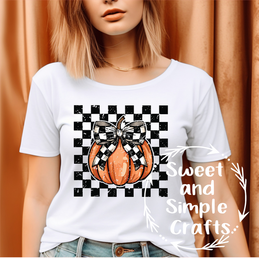 Checkered pumpkin T-shirt