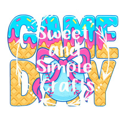 Game day ice cream drip baseball T-shirt