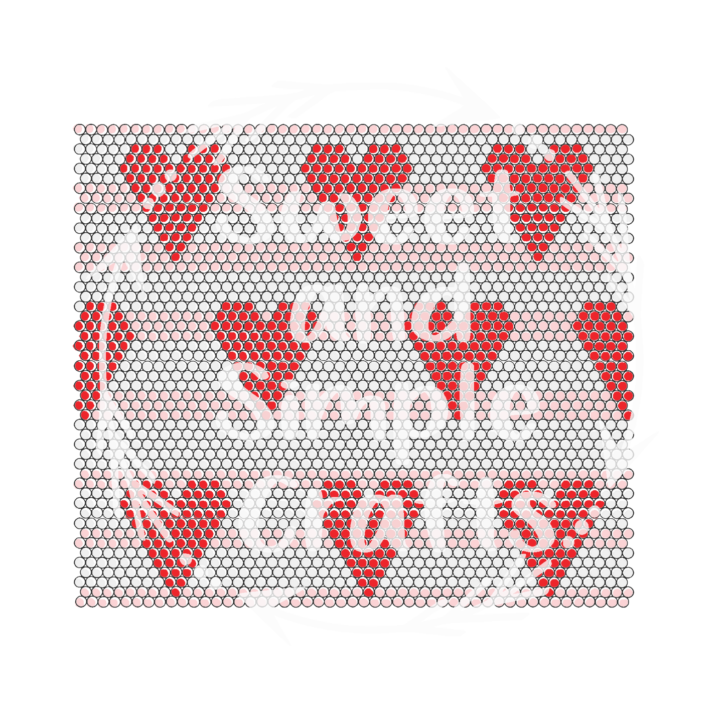 Hearts with stripes ss20 Rhinestone Template