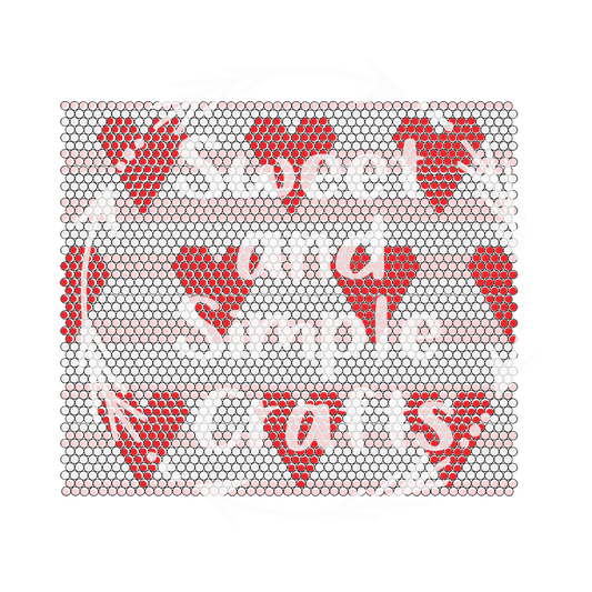 Hearts with stripes ss20 Rhinestone Template