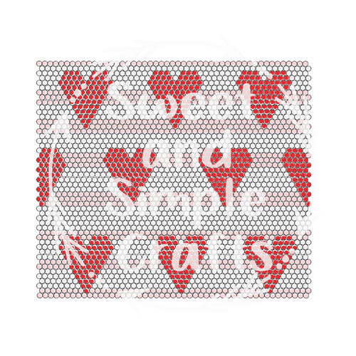 Hearts with stripes ss20 Rhinestone Template