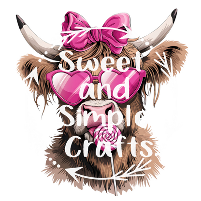 Highland cow with lollipop DTF Transfer