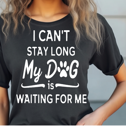 I can't stay long my dog is waiting for me T-shirt