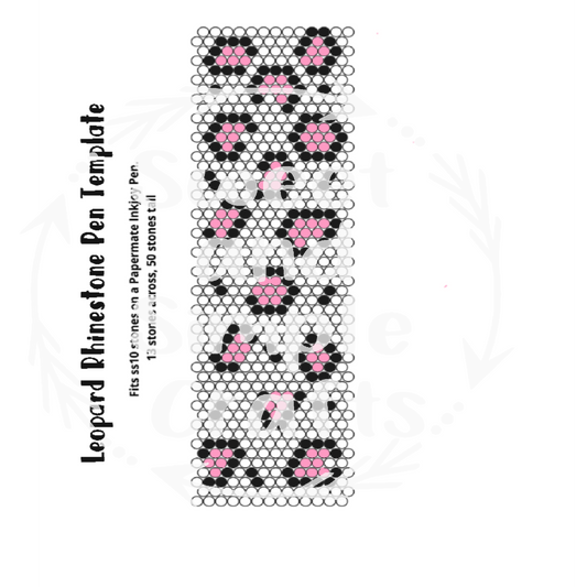 Leopard Rhinestone Pen Template ss10