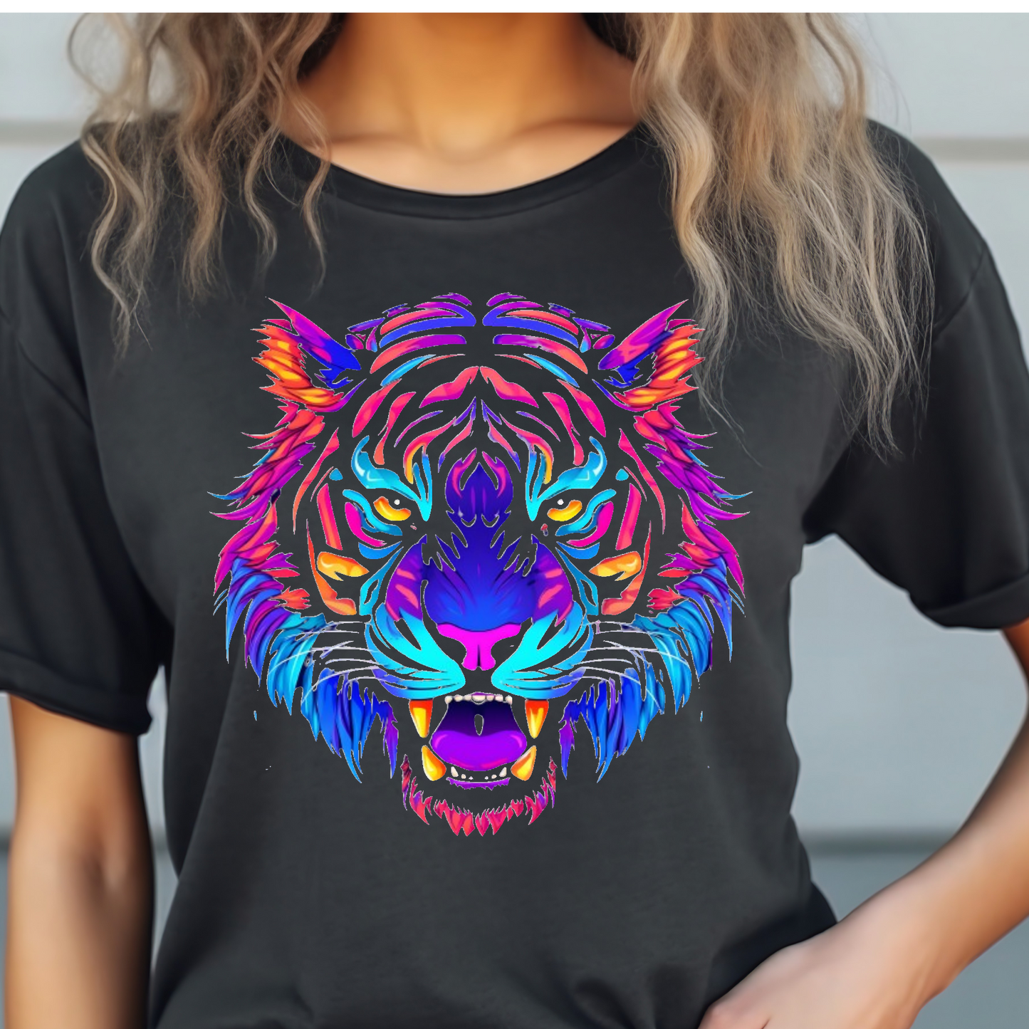 Neon Tiger Head T-shirt