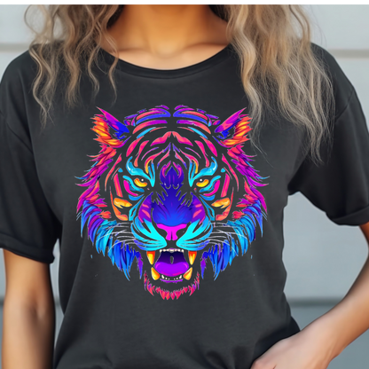 Neon Tiger Head T-shirt