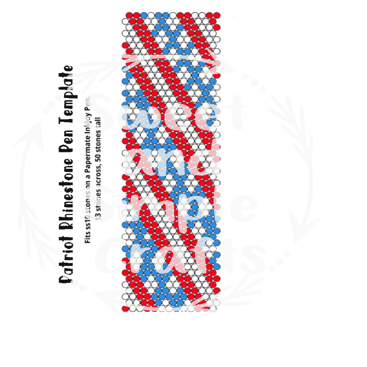 Patriot Rhinestone Pen Template ss10