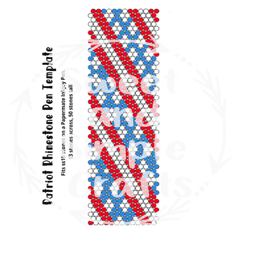 Patriot Rhinestone Pen Template ss10