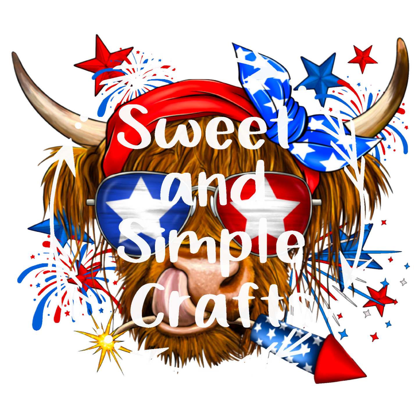 Patriotic Highland Cow T-shirt