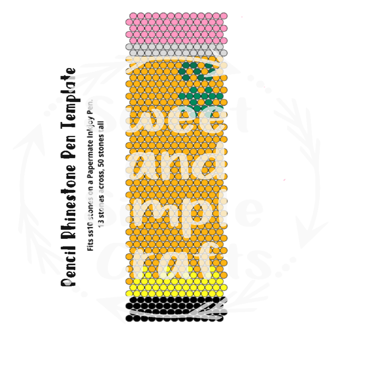 Pencil Rhinestone Pen Template ss10