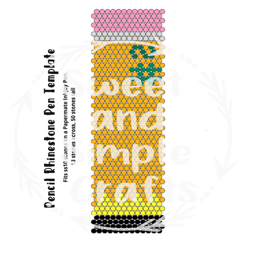 Pencil Rhinestone Pen Template ss10