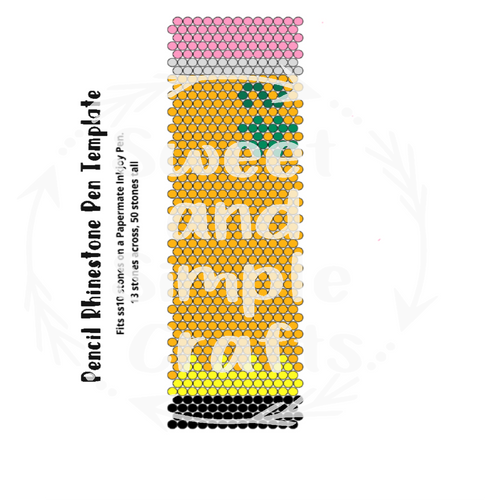 Pencil Rhinestone Pen Template ss10