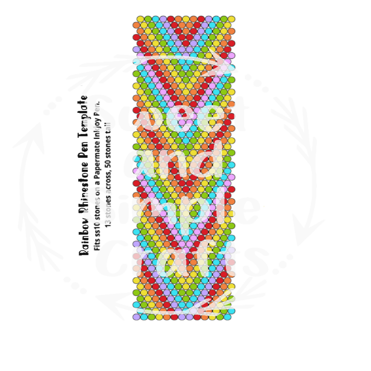 Rainbow Rhinestone Pen Template ss10 Sweet and Simple Crafts
