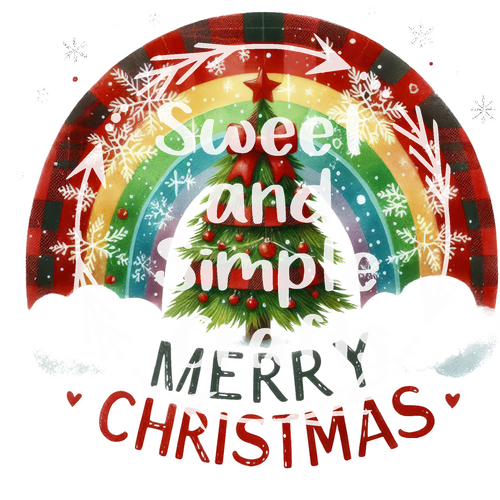 Rainbow Merry Christmas DTF Transfer