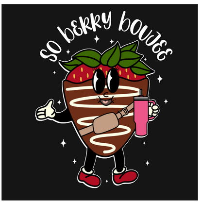 So berry bougie in white writing T-shirt