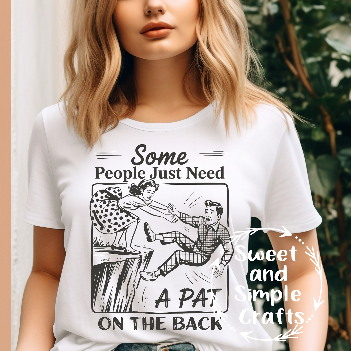 Some people just need alittle pat on the back Adult Language T-shirt