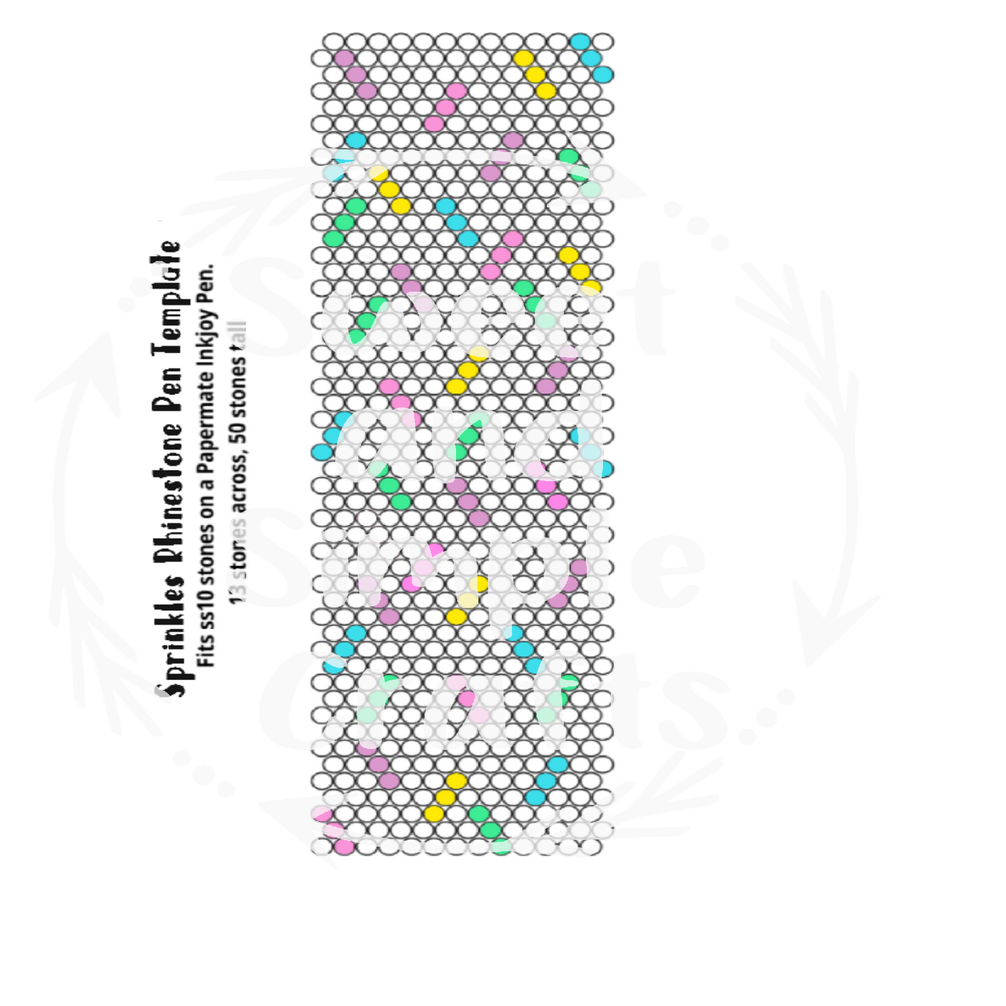 Sprinkles Rhinestone Pen Template ss10