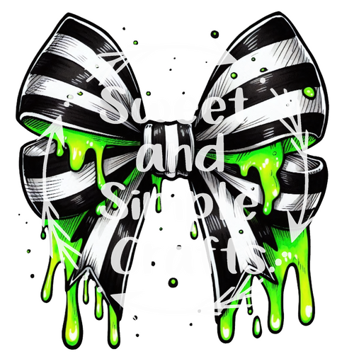 Striped toxic bow DTF Transfer