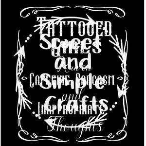 Tattooed girls run on caffeine and inappropriate thoughts Adult Language T-shirt