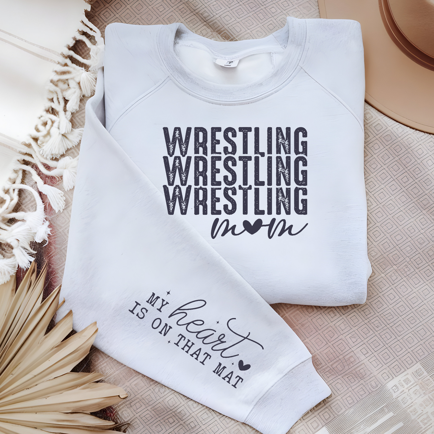 Wrestling Mom Sweatshirt Front and sleeve