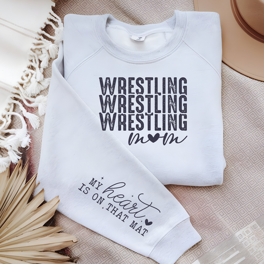 Wrestling Mom Sweatshirt Front and sleeve