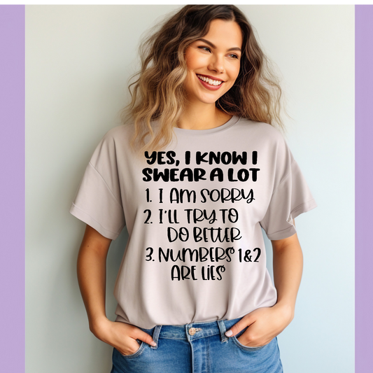 Yes I know I swear alot Adult Language T-shirt