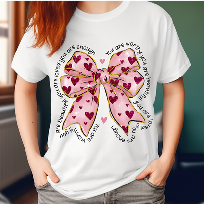 You are worthy coquette bow T-shirt