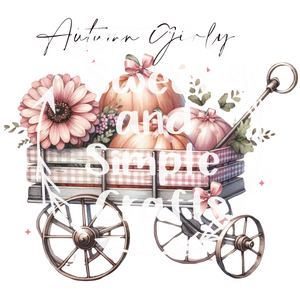 Autumn Girly Cart of pumpkins T-shirt