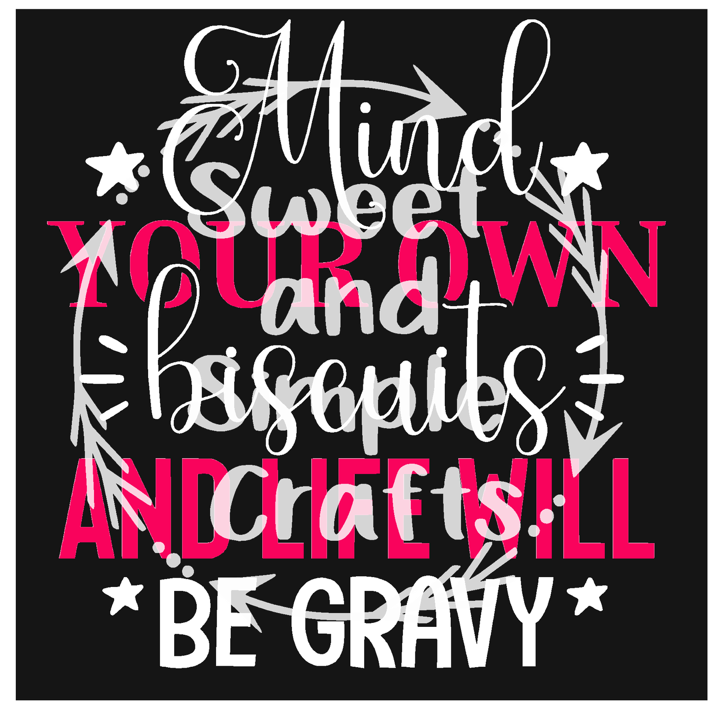Mind your own biscuits and life will be gravy DTF Transfer