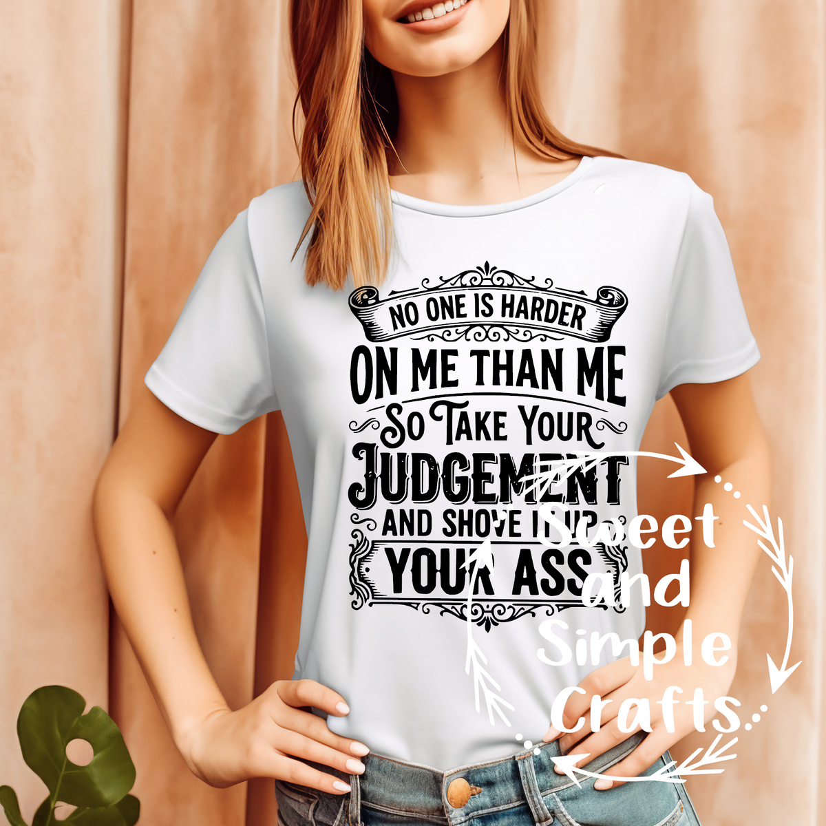 No one is harder on me than me Adult Language T-shirt
