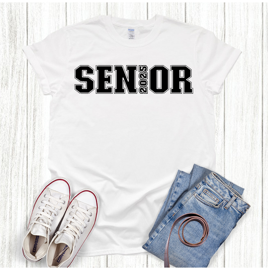 Senior 2025 college font Graduation T-shirt