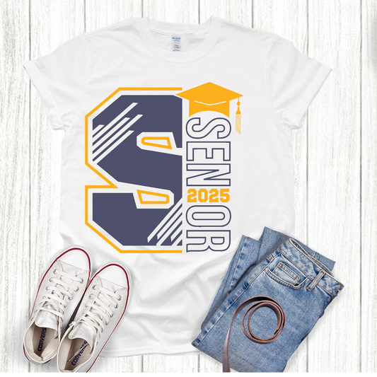 Senior 2025 with hat Graduation T-shirt