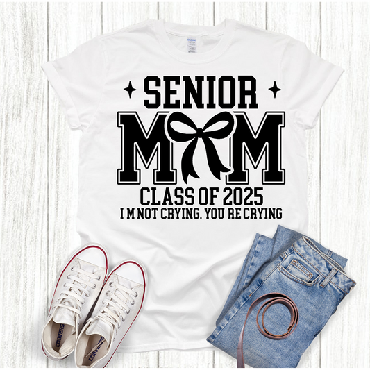 Senior Mom 2025 with bow Graduation T-shirt
