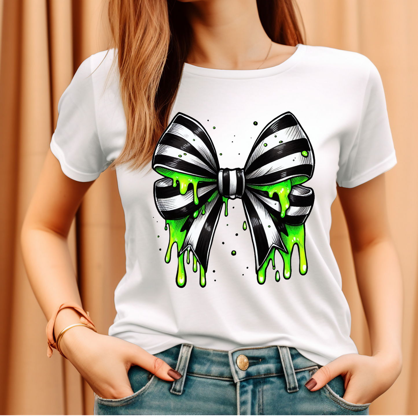 Striped toxic Bow T-shirt