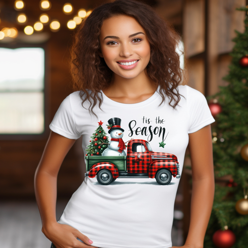 Tis the season truck and snowman T-shirt