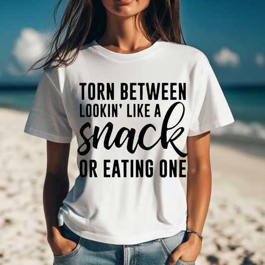 Torn between lookin like a snack and eating one T-shirt